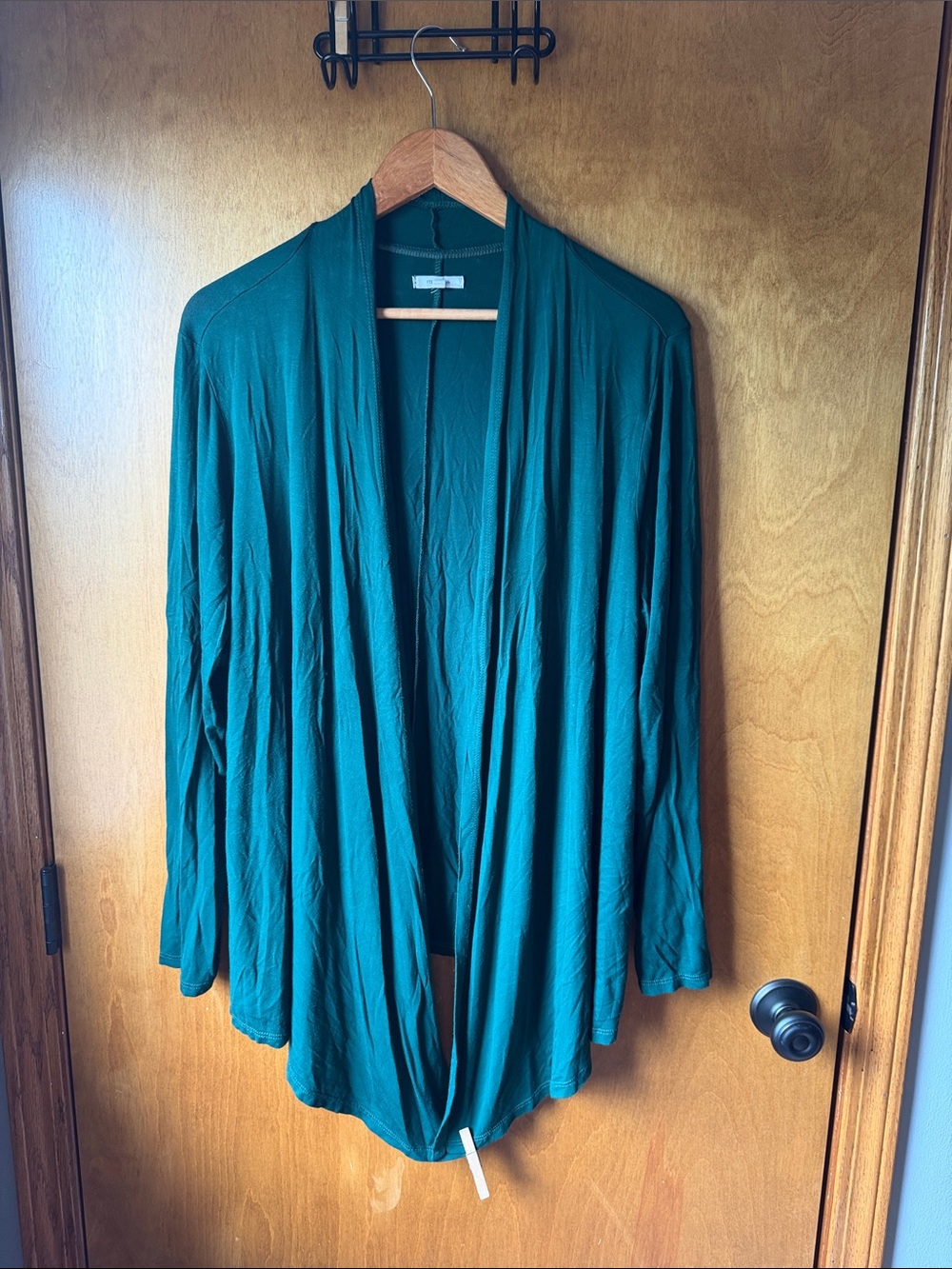 Maurice’s women emerald green waterfall cardigan